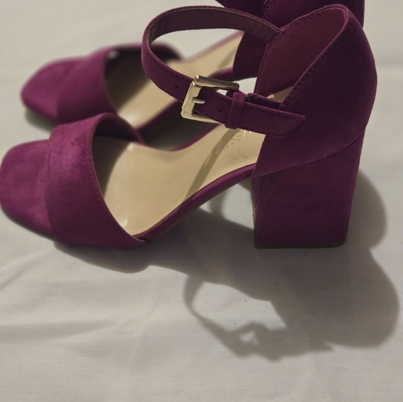 Nine West Pink Abrah Strappy Ankle Strap Block High Heels 6M - Picture 4 of 5